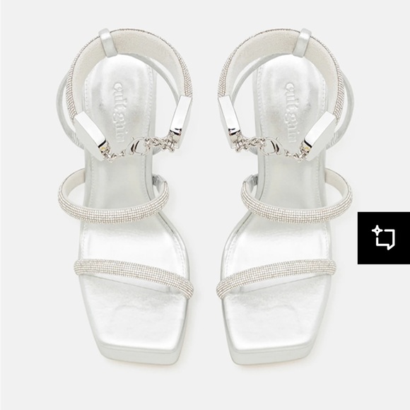 CULT GAIA SOLD OUT ELODIE SILVER PLATFORM SANDAL SIZE 8.5 - Picture 3 of 16